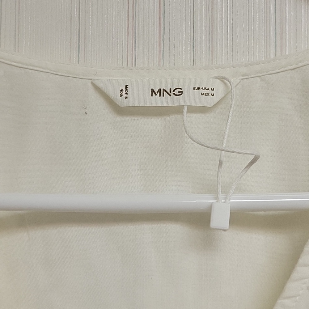 Mango Cream Long Sleeve Button Dress Sz Med Cottagecore Coquette Whimsigoth - Picture 2 of 6